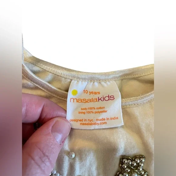 Masala Kids girls ruffle dress with beading detail 10 years - Picture 3 of 4